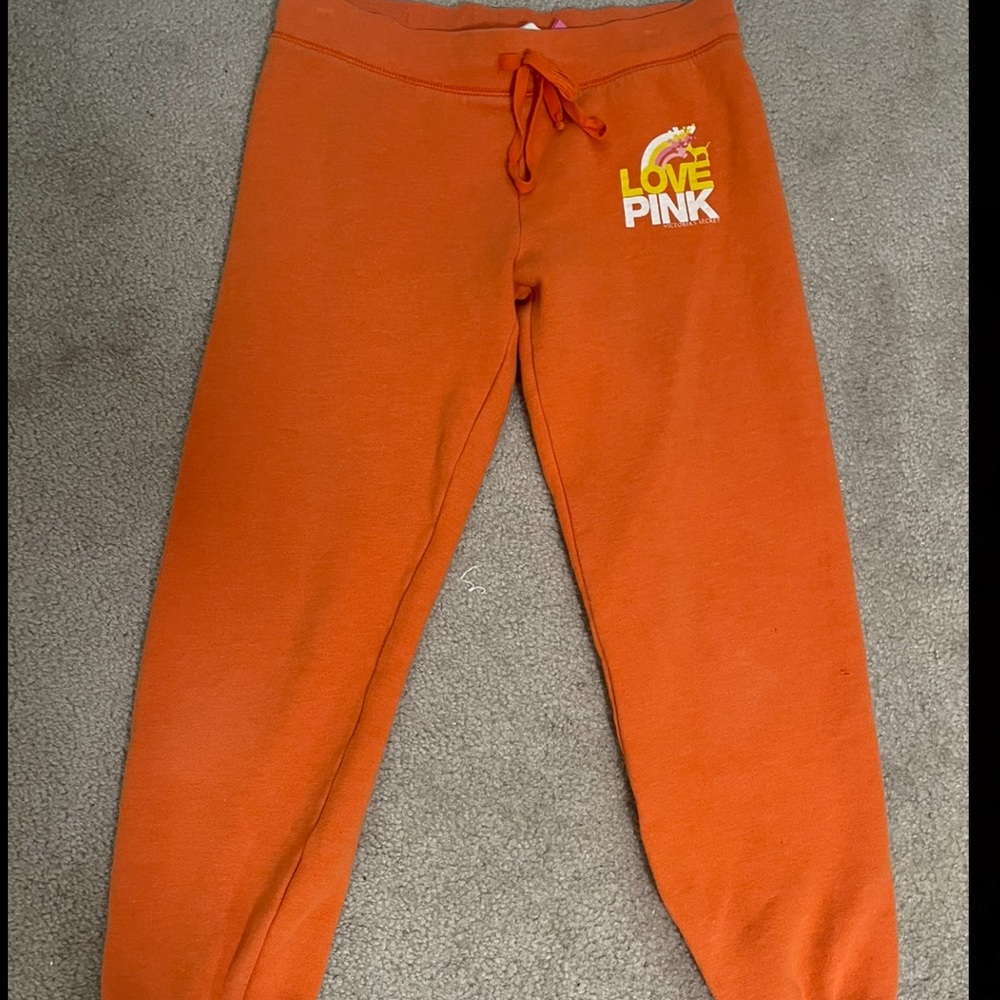 Victoria Secret Vintage Y2K Orange PINK Sweatpants